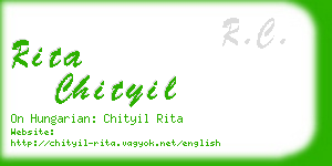 rita chityil business card